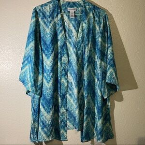 Catherines Blue and White Patterned Top